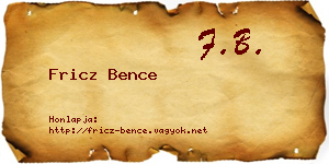 Fricz Bence névjegykártya
